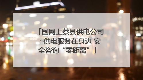 国网上蔡县供电公司：供电服务在身边 安全咨询“零距离”