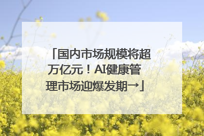 国内市场规模将超万亿元！AI健康管理市场迎爆发期→