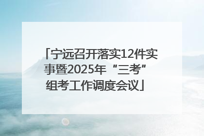 宁远召开落实12件实事暨2025年“三考”组考工作调度会议