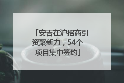 安吉在沪招商引资聚新力，54个项目集中签约