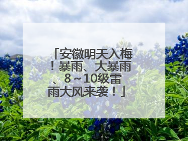 安徽明天入梅！暴雨、大暴雨、8～10级雷雨大风来袭！