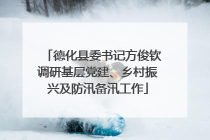 德化县委书记方俊钦调研基层党建、乡村振兴及防汛备汛工作