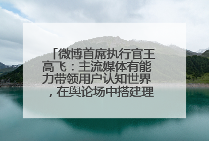 微博首席执行官王高飞：主流媒体有能力带领用户认知世界，在舆论场中搭建理性的讨论空间
