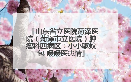 山东省立医院菏泽医院（菏泽市立医院）肿瘤科四病区：小小驱蚊包 暖暖医患情