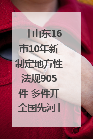 山东16市10年新制定地方性法规905件 多件开全国先河