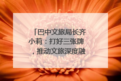 巴中文旅局长齐小莉：打好三张牌，推动文旅深度融合｜文旅局长说