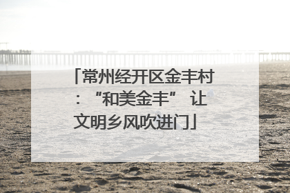 常州经开区金丰村：“和美金丰” 让文明乡风吹进门