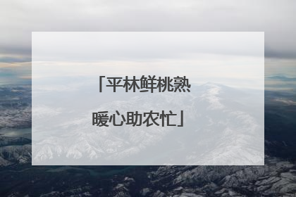 平林鲜桃熟 暖心助农忙