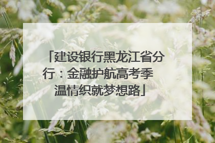 建设银行黑龙江省分行：金融护航高考季 温情织就梦想路