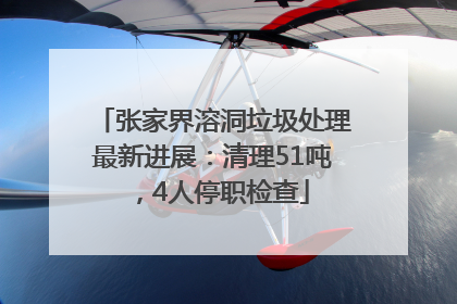张家界溶洞垃圾处理最新进展：清理51吨，4人停职检查
