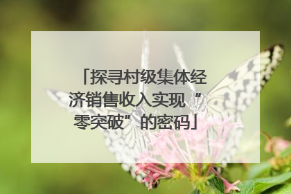 探寻村级集体经济销售收入实现“零突破”的密码