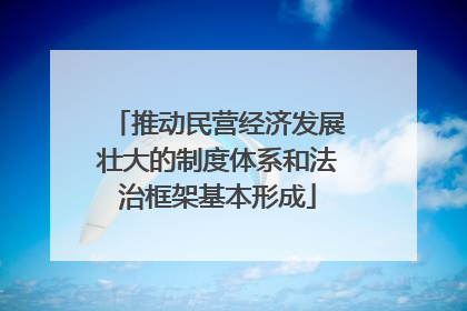推动民营经济发展壮大的制度体系和法治框架基本形成