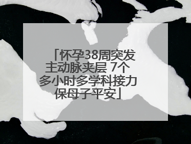 怀孕38周突发主动脉夹层 7个多小时多学科接力保母子平安