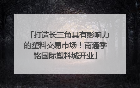 打造长三角具有影响力的塑料交易市场！南通季铭国际塑料城开业