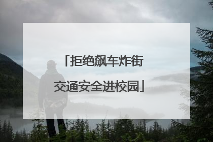 拒绝飙车炸街 交通安全进校园
