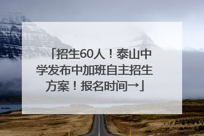 招生60人！泰山中学发布中加班自主招生方案！报名时间→