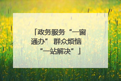 政务服务“一窗通办” 群众烦恼“一站解决”