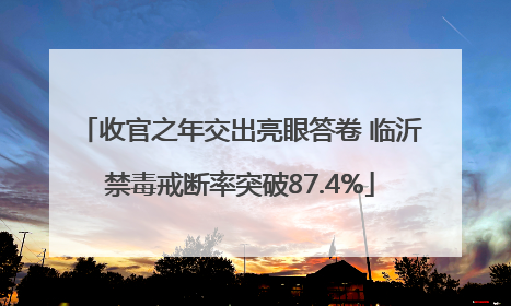 收官之年交出亮眼答卷 临沂禁毒戒断率突破87.4%