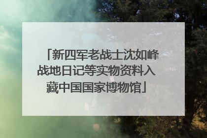 新四军老战士沈如峰战地日记等实物资料入藏中国国家博物馆
