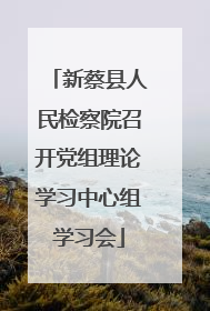 新蔡县人民检察院召开党组理论学习中心组学习会