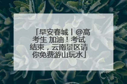 早安春城丨@高考生 加油！考试结束，云南景区请你免费游山玩水