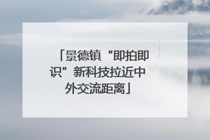 景德镇“即拍即识”新科技拉近中外交流距离