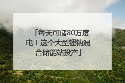 每天可储80万度电！这个大型锂钠混合储能站投产