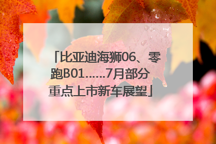 比亚迪海狮06、零跑B01……7月部分重点上市新车展望