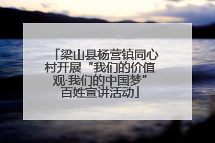 梁山县杨营镇同心村开展“我们的价值观·我们的中国梦”百姓宣讲活动