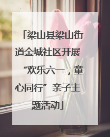 梁山县梁山街道金城社区开展“欢乐六一，童心同行”亲子主题活动