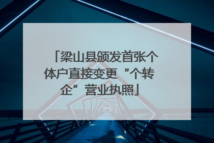 梁山县颁发首张个体户直接变更“个转企”营业执照
