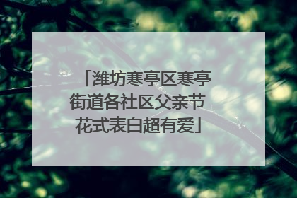 潍坊寒亭区寒亭街道各社区父亲节花式表白超有爱