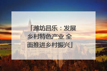 潍坊昌乐：发展乡村特色产业 全面推进乡村振兴