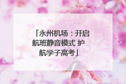 永州机场：开启航班静音模式 护航学子高考