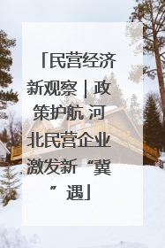 民营经济新观察｜政策护航 河北民营企业激发新“冀”遇