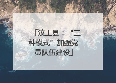 汶上县：“三种模式”加强党员队伍建设