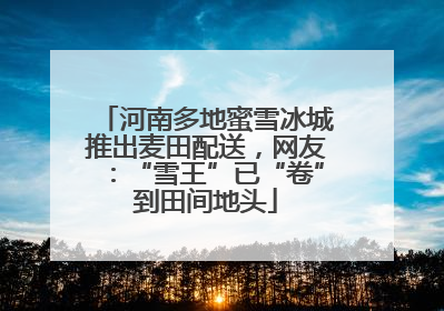 河南多地蜜雪冰城推出麦田配送，网友：“雪王”已“卷”到田间地头