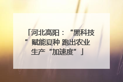 河北高阳:“黑科技”赋能夏种 跑出农业生产“加速度”