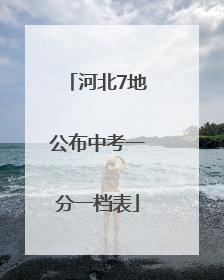 河北7地公布中考一分一档表