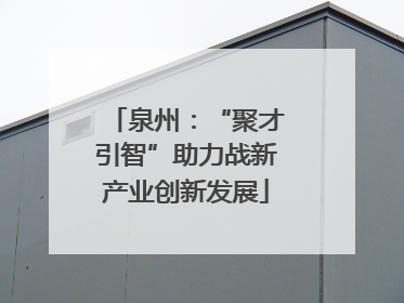泉州：“聚才引智”助力战新产业创新发展