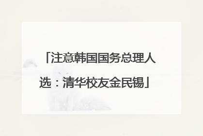 注意韩国国务总理人选：清华校友金民锡