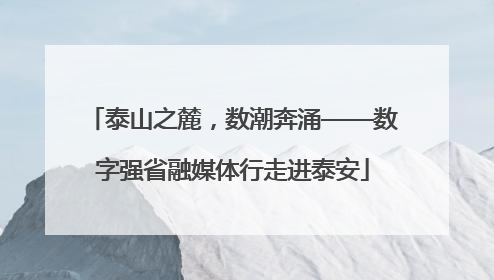 泰山之麓，数潮奔涌——数字强省融媒体行走进泰安