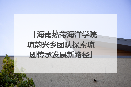 海南热带海洋学院琼韵兴乡团队探索琼剧传承发展新路径