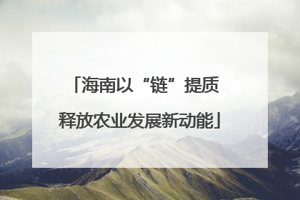 海南以“链”提质 释放农业发展新动能