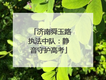 济南舜玉路执法中队：静音守护高考