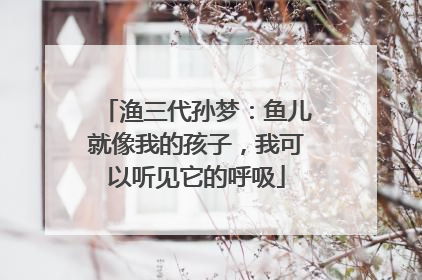 渔三代孙梦：鱼儿就像我的孩子，我可以听见它的呼吸