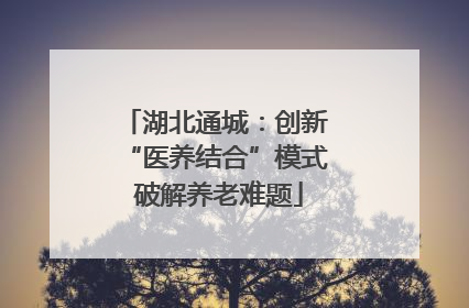 湖北通城：创新 “医养结合”模式 破解养老难题