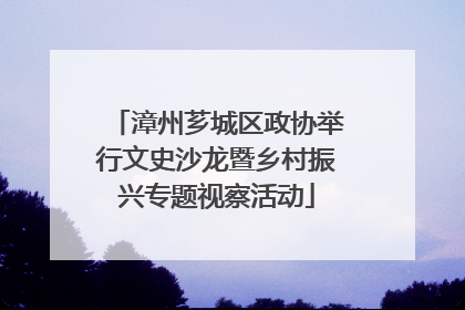 漳州芗城区政协举行文史沙龙暨乡村振兴专题视察活动