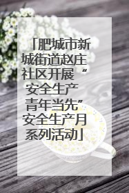 肥城市新城街道赵庄社区开展“安全生产 青年当先”安全生产月系列活动