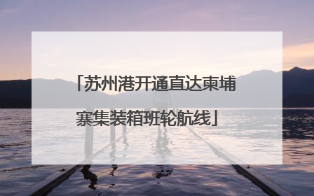 苏州港开通直达柬埔寨集装箱班轮航线